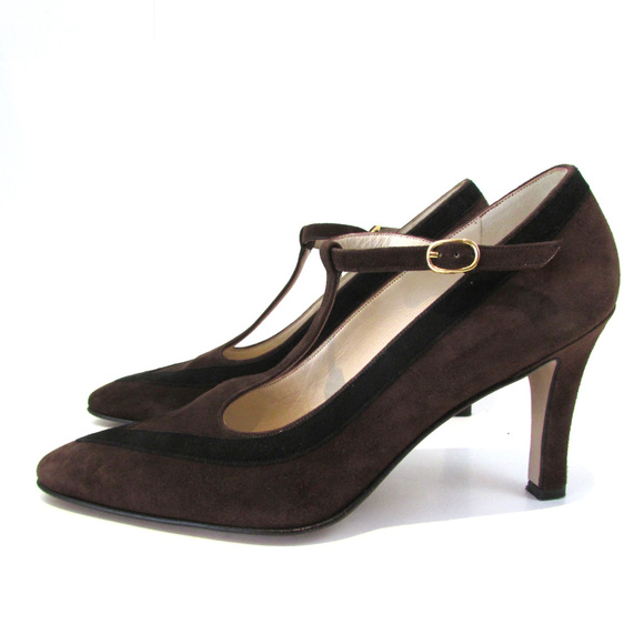 Bally of Switzerland Brown Suede Pointed Toe Heels - Picture 4 of 8